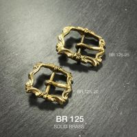 BR125 หัวเข็มขัดสายกระเป๋าลายโรมัน เนื้อทองเหลืองแท้ *ราคาต่อชิ้น* อะไหล่ทองเหลือง leatherbrass