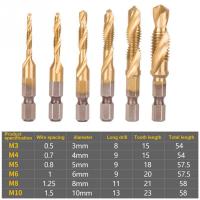 【✴COD✴】 xunreng4 6Pcs Solid ดอกต๊าปขดเกลียวชุด Hex Shank กันสนิม M6 M8 M10เมตริก Hss M3 M4 M5ดอกสว่านเครื่องมือปลั๊กความแข็งสูง