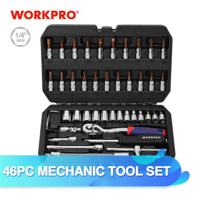 WORKPRO 35PC Tool Set for Car Repair Tools Sokcet Set Metric 14" Drive Ratchet handle Wrench