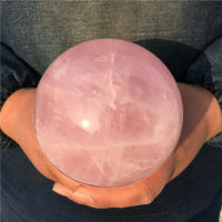 Sfera Di Guarigione In Cristallo Di Quarzo Rosa Naturale + Supporto