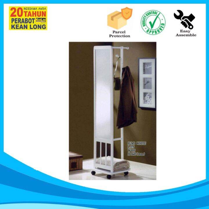 LY Cermin Menegak / Cermin Muka / Cermin Bingkai Kayu / Standing Mirror