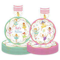 Fairy Birthday Disposabel Tableware Let S Be นางฟ้าดอกไม้แผ่นผ้ากันเปื้อนถ้วยเด็กผู้หญิง Happy Fairy Birthday Party Supplies