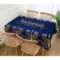 Hanukkah Tablecloth Jewish Hanukkah Menorah Hebrew Festival of Lights Party Tablecloth Home Decor Restaurant Kitchen Accessories