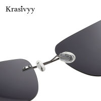 Krasivyy Rimless Square Polarized Sunglasses Men Driving Brand Design Ultralight Pure Titanium Sun Glasses Oculos De Sol