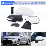 Kamshing สำหรับ Toyota Corolla 2019 2020 2021-2023มุมมองด้านหลังด้านข้างเคสโทรศัพท์กระจกกระจกมองหลังสัญญาณเลี้ยวฝาปิดเลนส์แก้ว