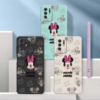 OPPO A16 A16s A16K A55 A15 A15s A95 A74 5G เคส A93 A94น่ารักมินนี่เมาส์เคสมือถือดีไซน์ลายการ์ตูนฝาครอบเนื้อนิ่มซิลิคอนเหลว