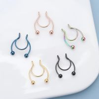 Hot Sale Gifts Fake Septum Fashion Jewelry Stainless Steel Non Piercing Nose Ring