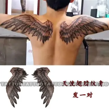 angel wings shoulder  Religious and Spiritual Tattoos  Last Sparrow Tattoo