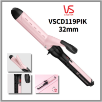 Vidal Sassoon เครื่องยืดเหล็กหนีบผมเรียบเครื่องม้วนผม VSCD119PIK,เครื่องยืด Bongo Glam Wave 32มม. หมุนรหัส360ควบคุมอุณหภูมิ25ขั้นตอน