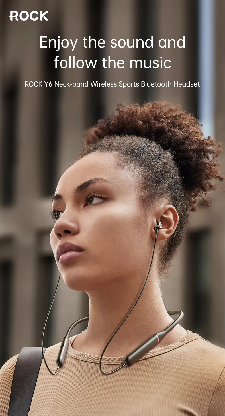 Rock Space Y6 Neckband Wireless Sports Earphones description image