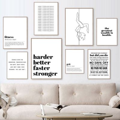 Luxury Home Gym สร้างแรงบันดาลใจกีฬา Quotes Wall Art Decor ภาพวาดผ้าใบ-Perfect Girls Fitness Gift