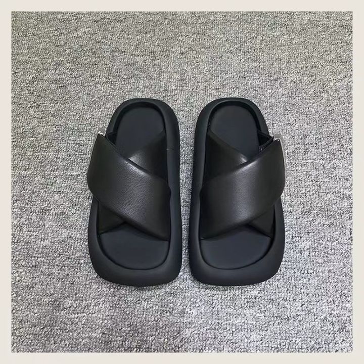 july-european-2023-metal-slippers-small-thick-bottom-increased-sandals-leisure-beach-shoes-trend