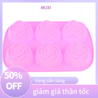 ?【HOT SALE】MUXI แม่พิมพ์ซิลิโคนลายดอกไม้6แม่พิมพ์สำหรับตกแต่งเค้กแม่พิมพ์สบู่สำหรับ3D ดอกไม้ช็อคโกแลต