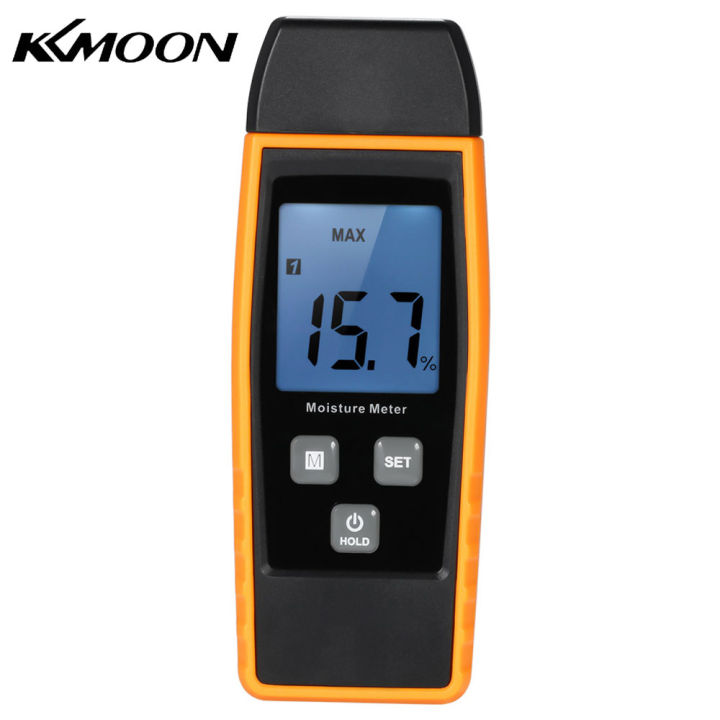 kkmoon-เครื่องวัดความชื้นดิจิตอล-lcd-เครื่องวัดความชื้นไม้เครื่องทดสอบความชื้นสำหรับพืชไม้ไผ่-sheetrock-อิฐปูนคอนกรีตพร้อมโพรบ2ขา0-80