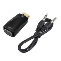 ♚✖ HDMI-compatible to VGA Cable Converter Male To Famale Converter Adapter 3.5 mm Jack Audio HD 1080P For PC Laptop Tablet