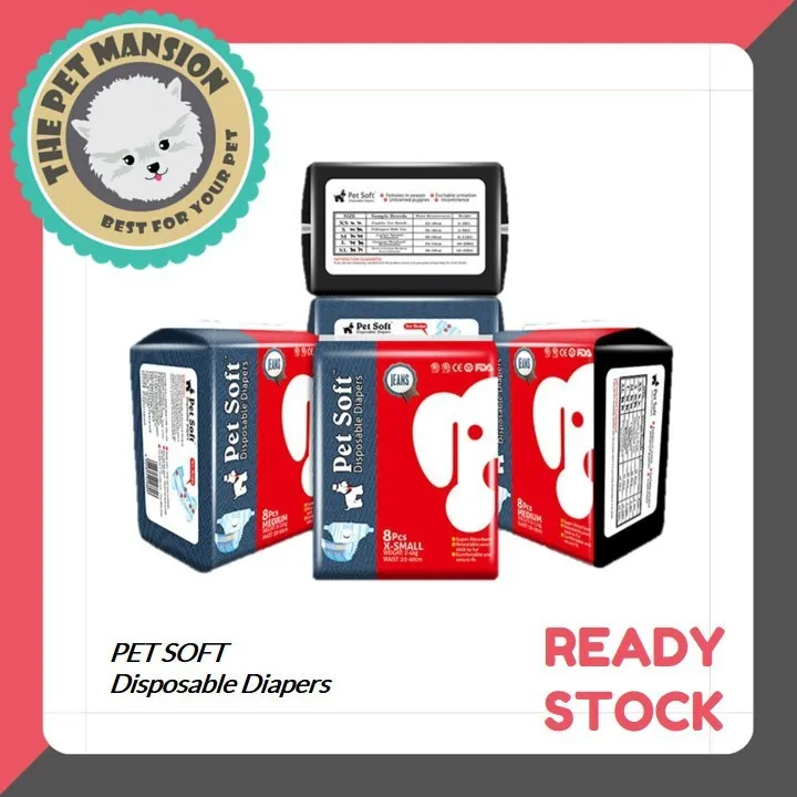 Pet Soft Disposable Female Diapers Jeans (8pcs) Lazada