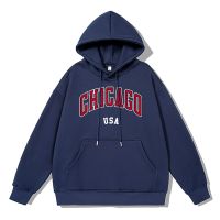 CHICAGO USA Sport Letter Printed Hoodie Men Cotton Quality Sweatshirts Winter Warm Thicken Hoody Fashion Casual Clothing Size XS-4XL