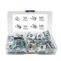 【CC】✗☢♟  40pcs/set M4/M5/M6/M8 Car U Type Reed Nuts Thread 5mm 6mm 4mm 8mm Fastener Clip for Motorcycle Moped