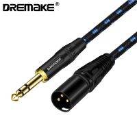 【HOT】 DREMAKE XLR 3 Pin Male to Quarter Inch 6.35mm/6.5mm TRS Male Balanced Interconnect Patch Cord for Electric Drum Saxophone Mixer