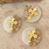 【FCL】✇❏ 30Pcs Personalized Baptism Gold/Silver Tag Communion FavorsMi BautizoChocolate Bar Custom Name