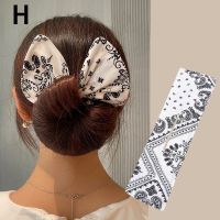 【YF】 French Stylish Ponytail Holder Hair Braide Multicolor Deft Bun Print Headband Hairpin for Women Girl Cloth Circle Maker