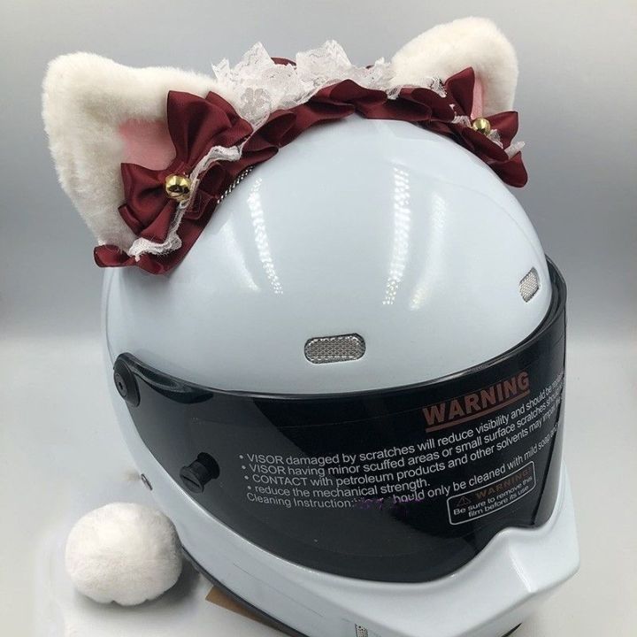 2pcs-creative-cute-motorcycle-helmet-3d-plush-cat-ears-with-tail-helmet-decor-sticker-cosplayer-styling-excluding-helmets