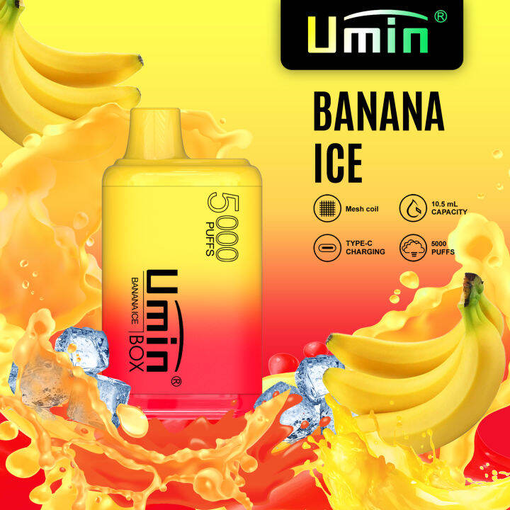 VAPE EJuice Bar UMIN 5000 puffs Banana Ice Lazada
