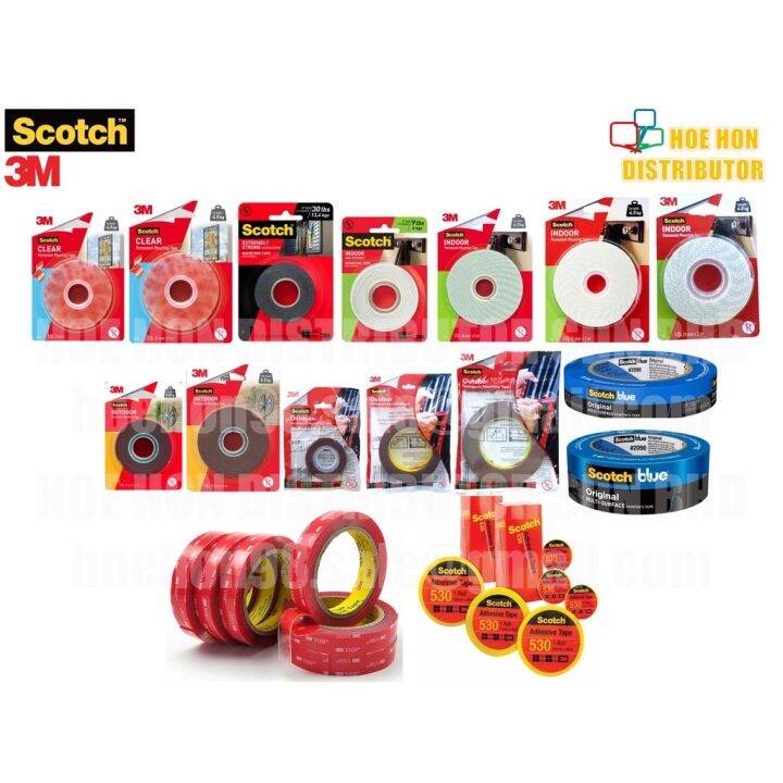 3M Scotch Durable Indoor Outdoor Clear Acrylic Masking Extremely Strong