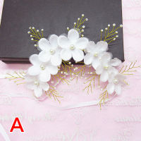 0duw 1PC Headbands Satin Ribbon Hair clip Pearl Rhinestone Flower Headband Bridal Hair Pieces DIY Wedding Brides Tiaras