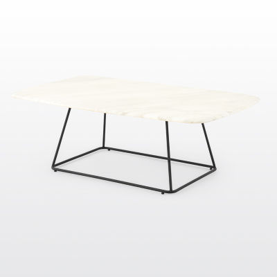 modernform โต๊ะกลาง รุ่น GABLE ขาเฟรมสีดำ TOP หินอ่อนสีขาว