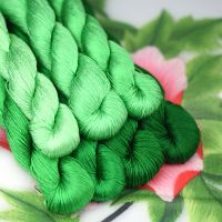 【CW】 No.92 silk embroidery thread / /hand embroider cross stitch/ apple green/ 7 pure colors