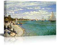 1ชิ้นไม้ภายในกรอบหรือไร้กรอบ Wall26-รีกัตต้าที่ Sainte-Adresse โดย Claude Monet-ผ้าใบศิลปะพิมพ์บนผนังการทำสำเนาภาพวาดที่มีชื่อเสียงของตกแต่งบ้าน