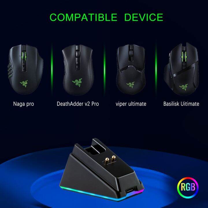 Chroma RGB Charging Dock For Razer Wireless Mouse Deathadder V2 Pro