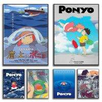 พิมพ์โปสเตอร์สตูดิโอ G Hibli คลาสสิกอะนิเมะ Ponyo Hayao มิยาซากิการ์ตูนผนังศิลปะผ้าใบภาพวาดรูปภาพห้องนั่งเล่นตกแต่งบ้านใหม่