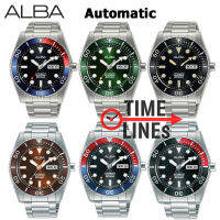 ALBA AUTOMATIC รุ่น AL4279X AL4281X AL4283X AL4289X AL4291X AL4293X ขอบยัก พร้อมสายซิลิโคนและกล่องดีไซน์ นาฬิกาชาย เครื่องออโต้ ประกันศูนย์ ALBA 1 ปี