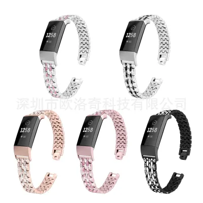 [COD] Suitable for charge3 watch strap five beads row alloy diamond charge 3
