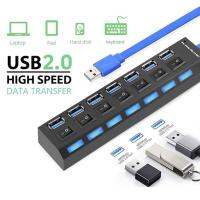 USB HUB 2.0 Adapter High Speed 4/7 Ports Extender Portable USB 2.0 HUB Splitter With LED Lamp For Laptop PC Tablet