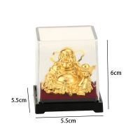 Hot Gold Laughing พระพุทธรูปรูปปั้นจีน Feng Shui เงิน Maitreya พระพุทธรูปประติมากรรม Figurines 24K Gold ฟอยล์หัตถกรรม Home Decor ของขวัญ