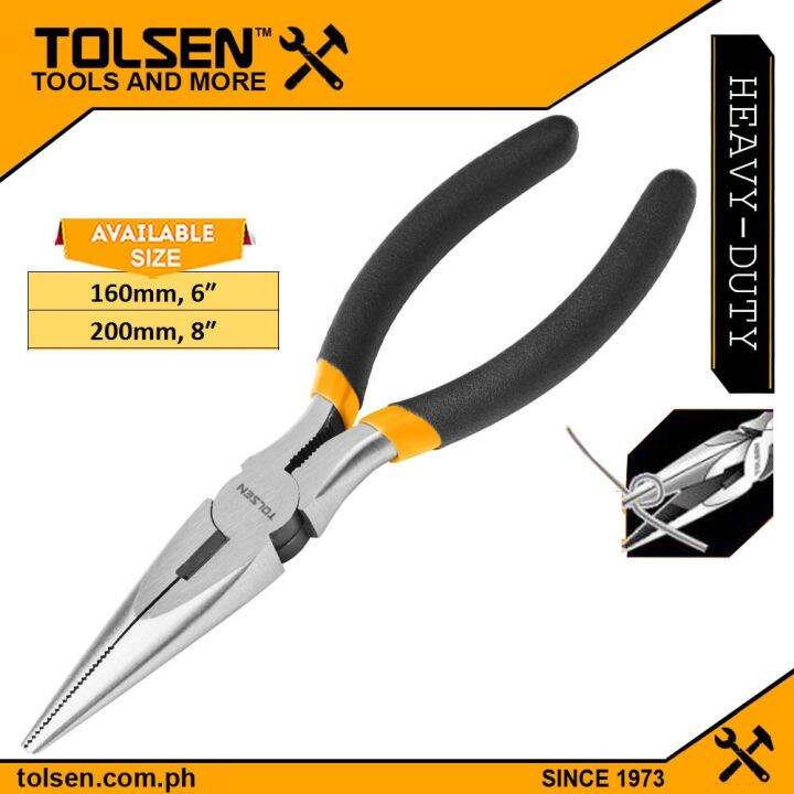 TOLSEN Long Nose Pliers (6" 8") Dipped NonSlip Handle Lazada PH