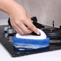 Sponge Cleaning Brush Strong Decontamination Brush for Bathroom Toilet Tiles Pot Wall Cleaning Brush Tools 2 Colors