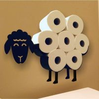 【CW】 Sheep Toilet Paper Roll Holder Standing or Wall Mounted Tissue Storage