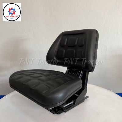 เก้าอี้  สีดำ/สีฟ้า สำหรับรถไถฟอร์ดและคูโบต้า (ระบบโช้คสปริงคู่) เลื่อนหน้า-หลังได้ ปรับน้ำหนักได้