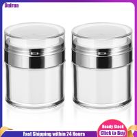 Dulrua 2 Pcs Press Cream Jar Vacuum Container Moisturizer Container Airless Pump Bottle Cosmetic As