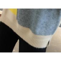 New Women Sweater Casual Color Block Pullover Loose Knitted Tops