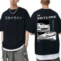 การออกแบบเดิมDrift 90s Anime Cartoon AE86 Initial D Print T-shirt Summer High Quality Unisex R34 Skyline GTR JDM T Shirts O-Neck Mens TshirtS-5XL