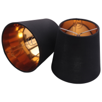 Black Lamp Shades with Gold Lining Clip on Light Shades Candle Chandelier Lampshades, Set of 18