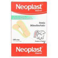 นีโอพลาสท์ พลาสเตอร์พลาสติกสีเนื้อ ขนาด 19x72มม. 100 แผ่น/Neo Plaster, plastic plaster, 19x72 mm. Size, 100 sheets