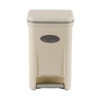 BIN ถังขยะ  เหยียบทรงสี่เหลี่ยม 6.5 ลิตร ขนาด 41x36.2x50.5 ซม. สีขาวฝาเทา PEDAL BIN SQUARE 6.5LITE ที่ใส่ขยะ  Trash Can