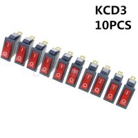 Promotion! 10Pcs 3 Pin SPST Neon Light On/Off Rocker Switch AC 250V/10A 125V/15A KCD3 red Ceiling Lights