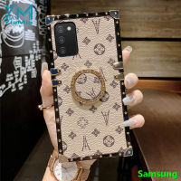 เคสโทรศัพท์หนังยอดนิยมสุดหรูสำหรับ Samsung กาแลคซี A21 A31 A11 M11 A21S A02S A32 A03S A22แฟชั่นดีไซน์หนังลายสี่เหลี่ยมฝามีขาตั้งโทรศัพท์